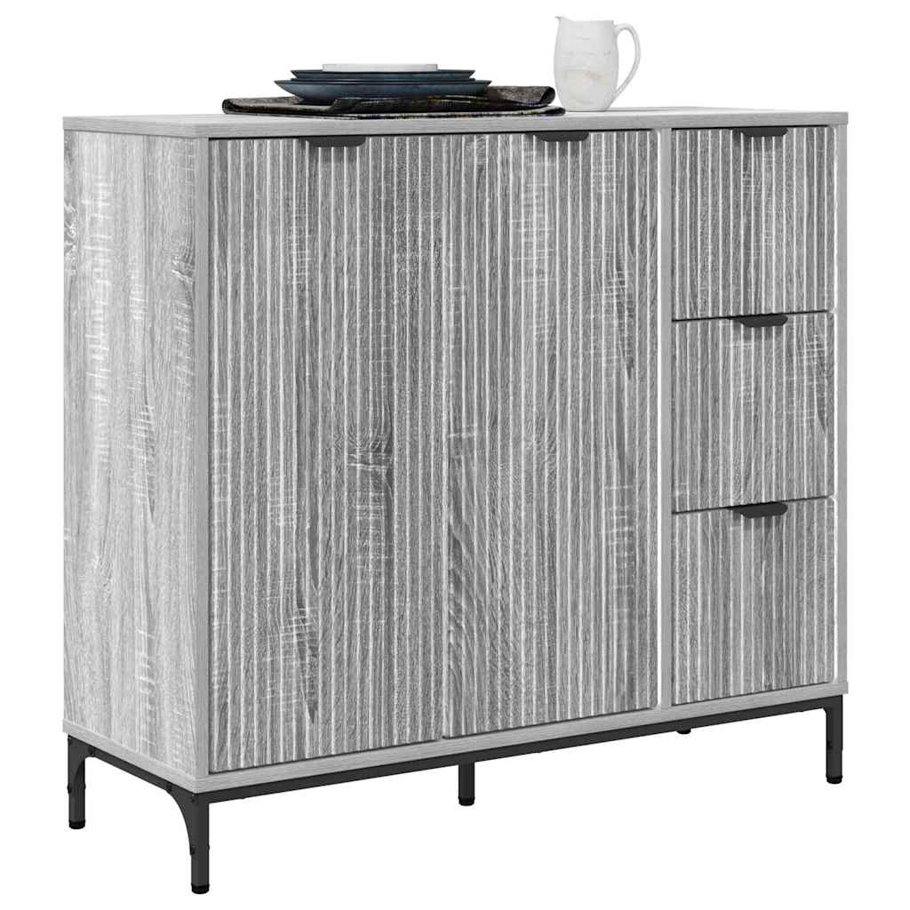 vidaXL Bufet Szary Sonoma 89,5 x 33 x 82 cm Materiał drewnopochodny