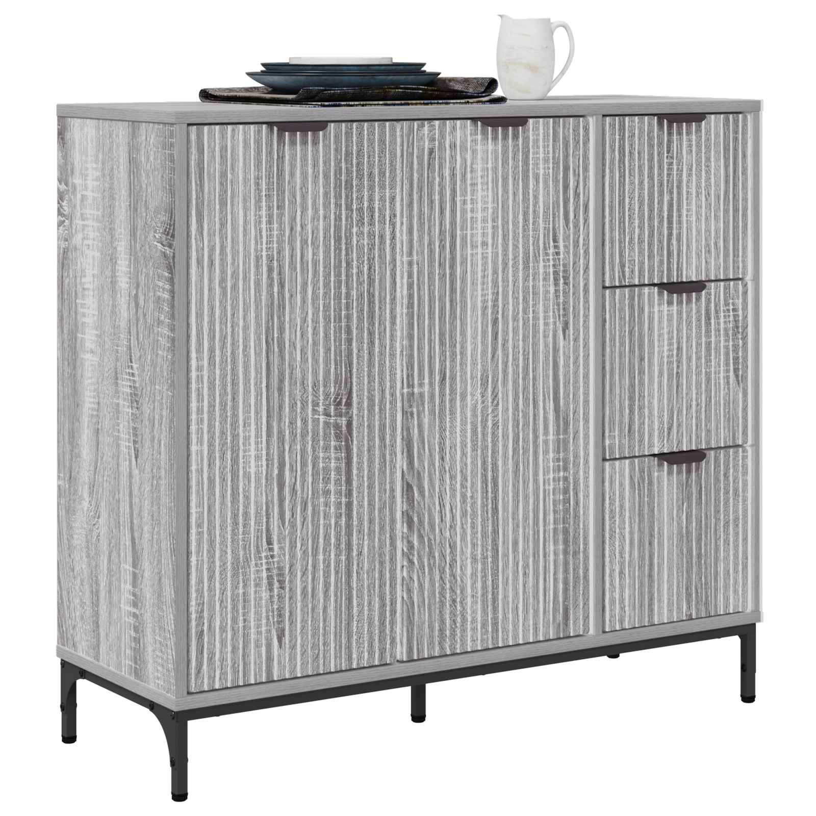 vidaXL Bufet Szary Sonoma 89,5 x 33 x 82 cm Drewno inżynieryjne