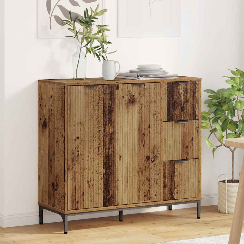 vidaXL Bufet Stare drewno 89,5 x 33 x 82 cm Materiał drewnopochodny