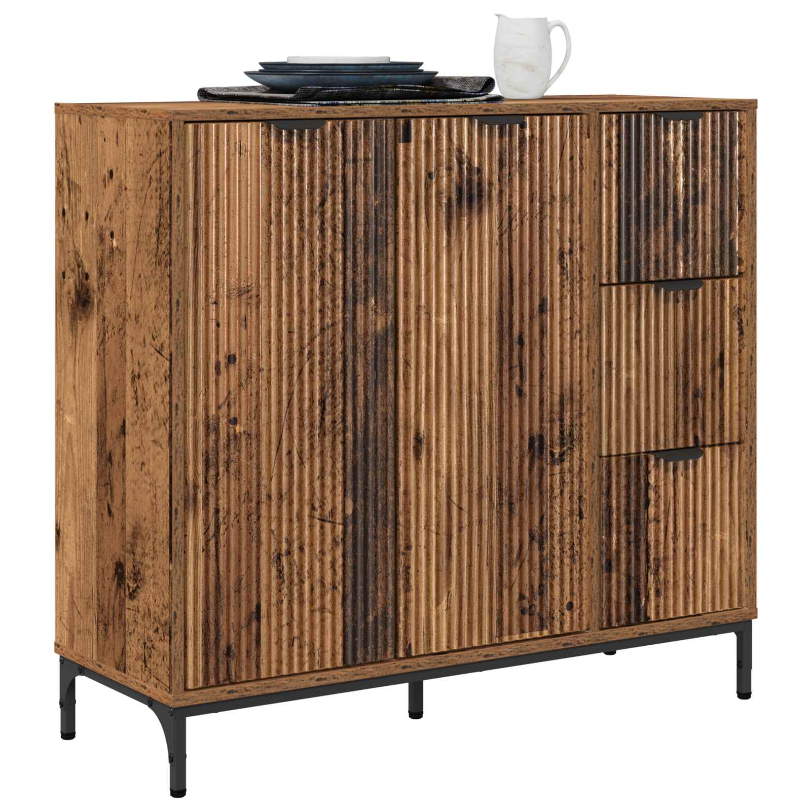 vidaXL Bufet Stare drewno 89,5 x 33 x 82 cm Drewno inżynieryjne