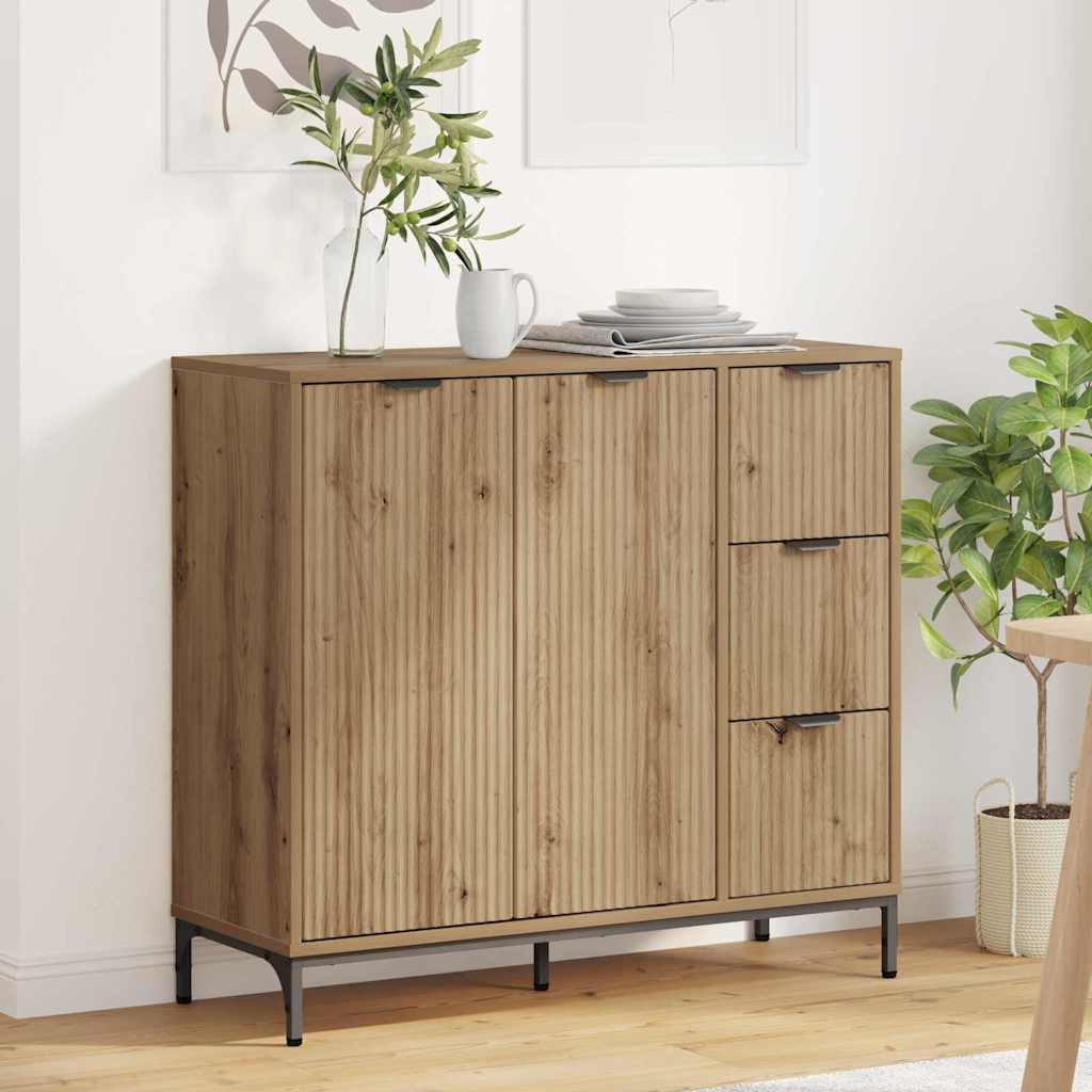 vidaXL Bufet z szufladą Dąb rzemieślniczy 89,5 x 33 x 82 cm