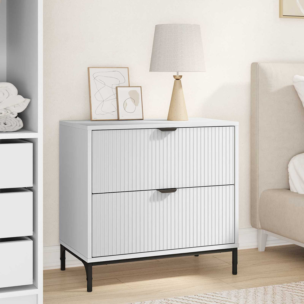 vidaXL Stolik nocny Biały 63.5 x 36 x 61 cm Drewno inżynieryjne