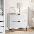 vidaXL Stolik nocny Biały 63.5 x 36 x 61 cm Drewno inżynieryjne