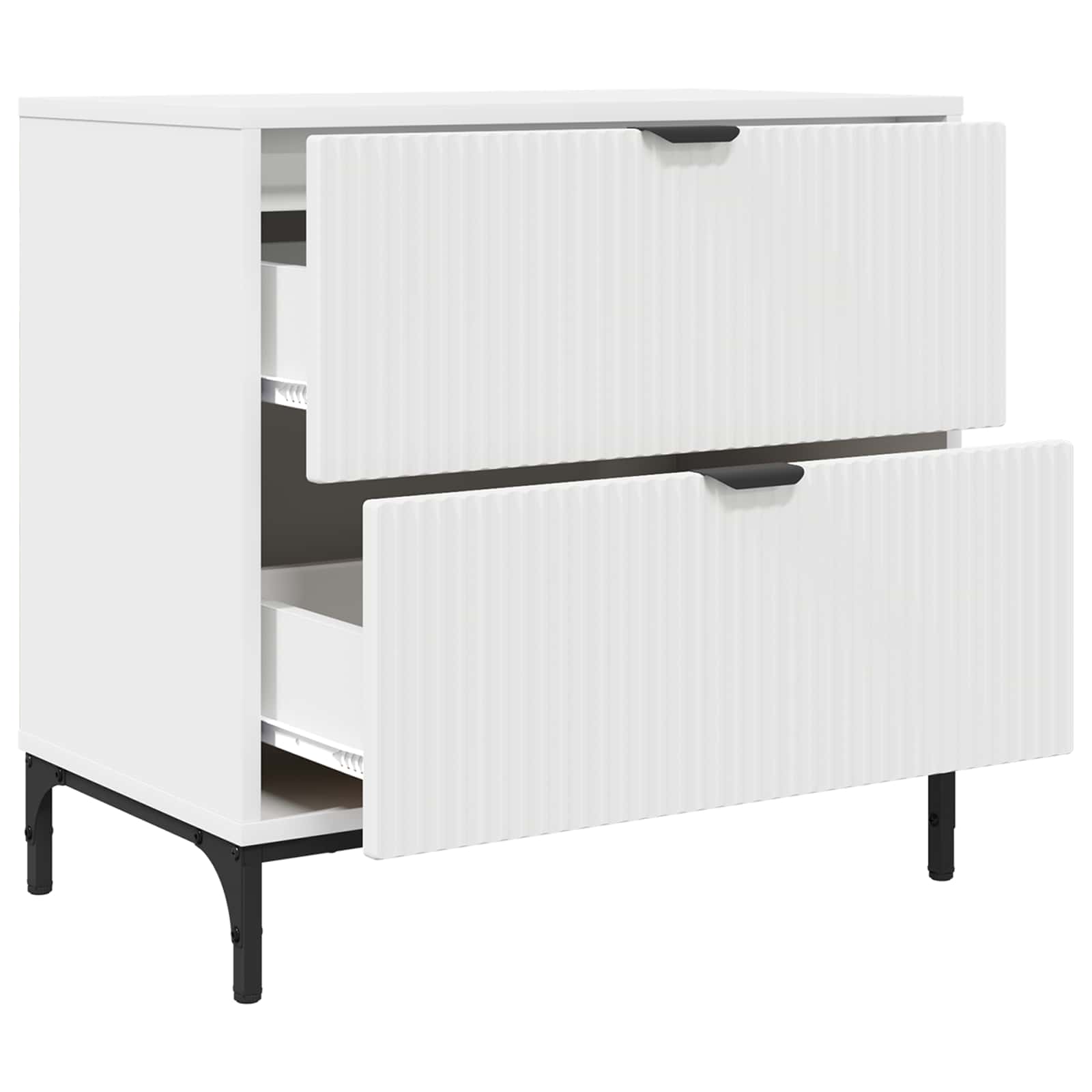 vidaXL Stolik nocny Biały 63.5 x 36 x 61 cm Drewno inżynieryjne