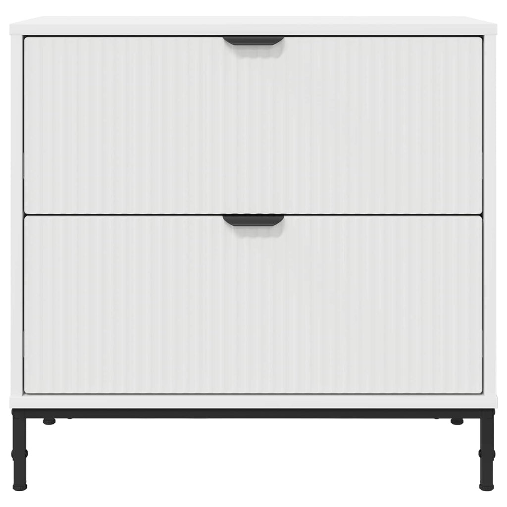 vidaXL Stolik nocny Biały 63.5 x 36 x 61 cm Drewno inżynieryjne
