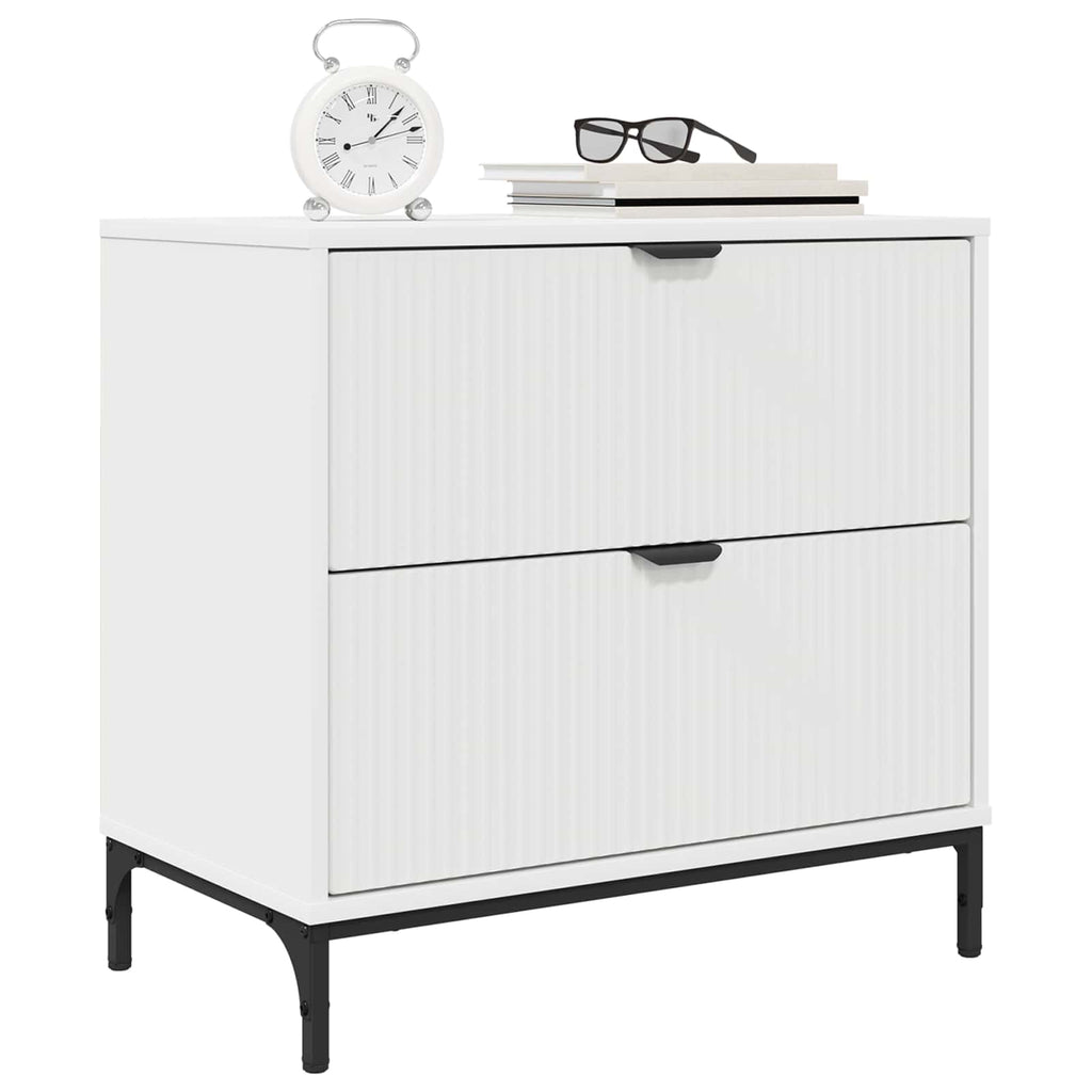 vidaXL Stolik nocny Biały 63.5 x 36 x 61 cm Drewno inżynieryjne