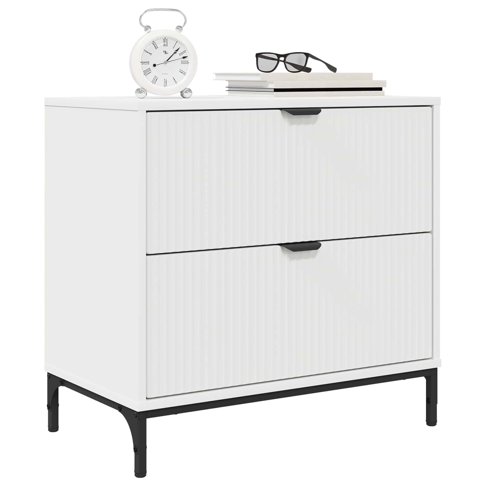 vidaXL Stolik nocny Biały 63.5 x 36 x 61 cm Drewno inżynieryjne
