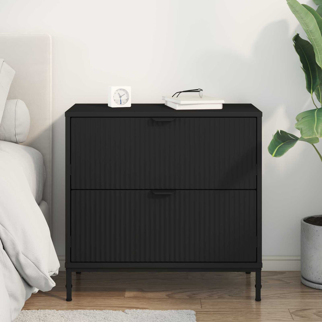 vidaXL Stolik nocny Czarny 63.5 x 36 x 61 cm Materiał drewnopochodny