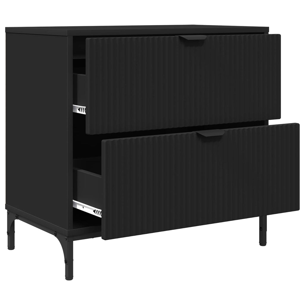 vidaXL Stolik nocny Czarny 63.5 x 36 x 61 cm Materiał drewnopochodny