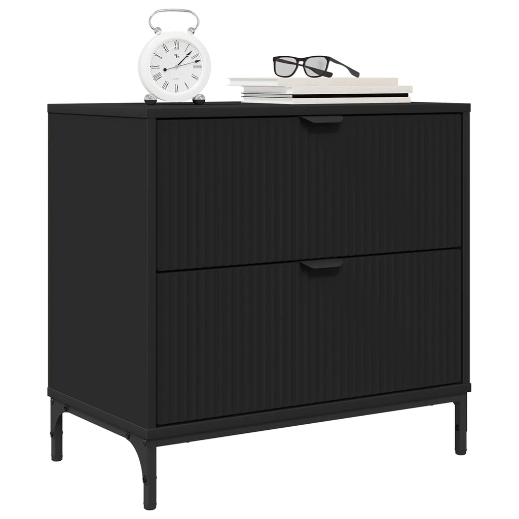 vidaXL Stolik nocny Czarny 63.5 x 36 x 61 cm Materiał drewnopochodny