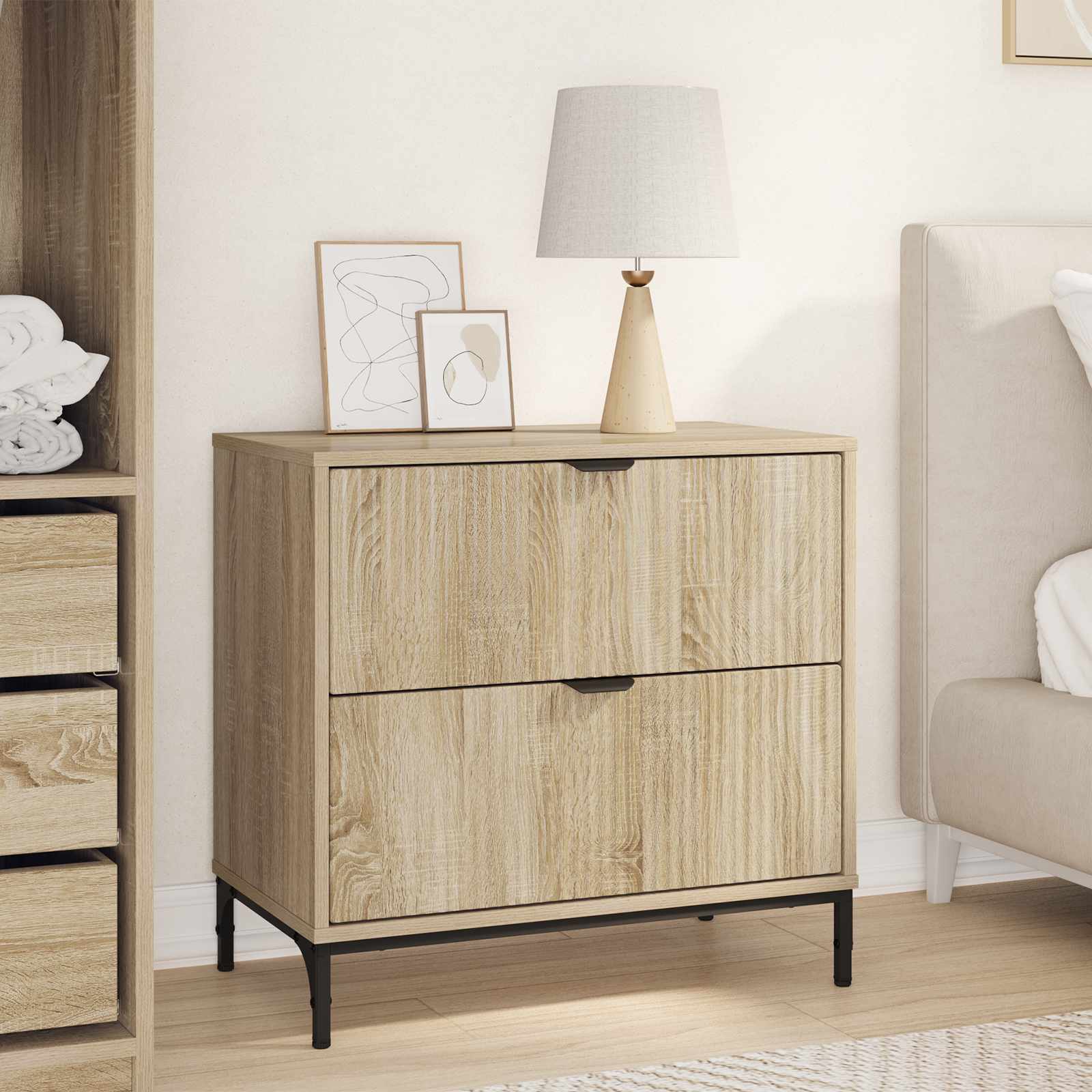 vidaXL Stolik nocny dąb sonoma 63.5 x 36 x 61 cm Drewno inżynieryjne