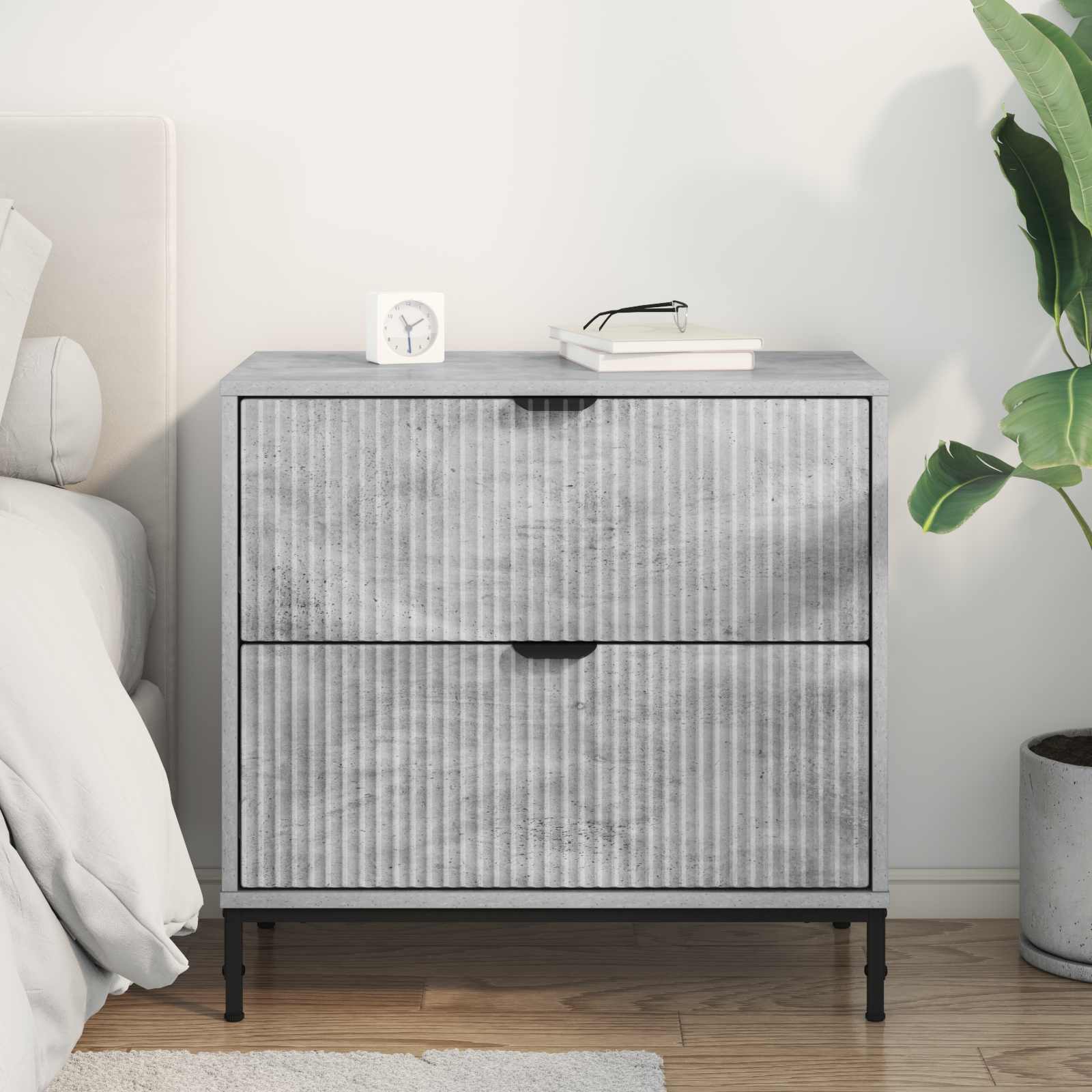 vidaXL Stolik nocny Betonowy szary 63.5 x 36 x 61 cm