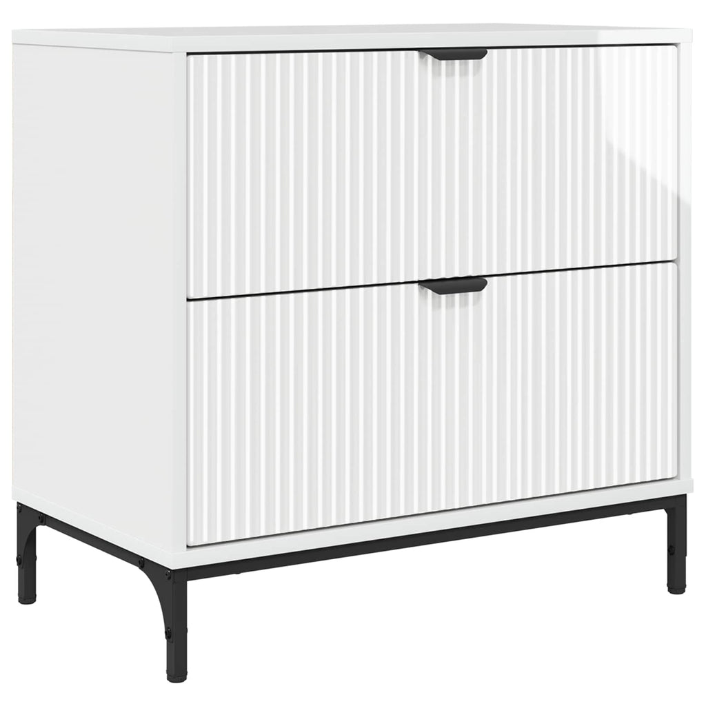vidaXL Stolik nocny Biały na wysoki połysk 63.5 x 36 x 61 cm