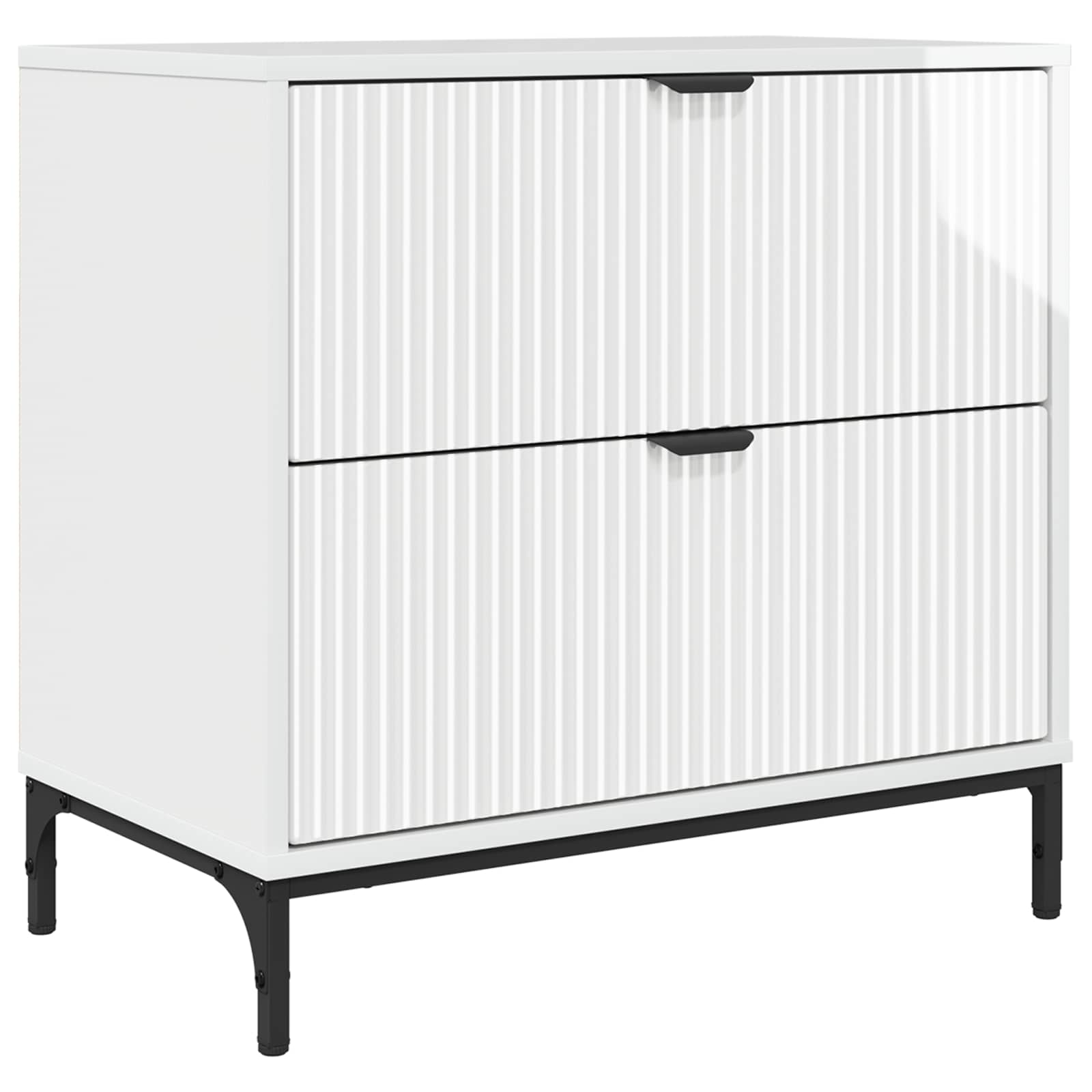 vidaXL Stolik nocny Biały na wysoki połysk 63.5 x 36 x 61 cm