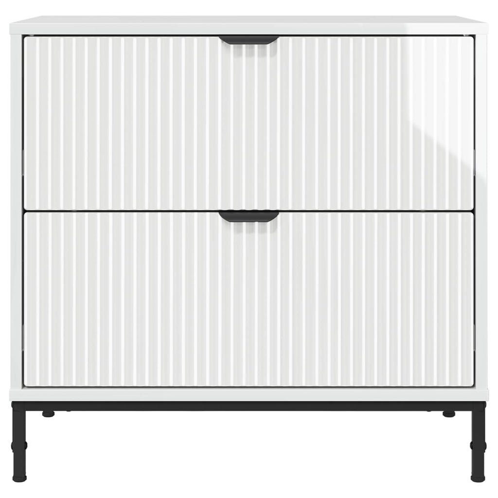 vidaXL Stolik nocny Biały na wysoki połysk 63.5 x 36 x 61 cm