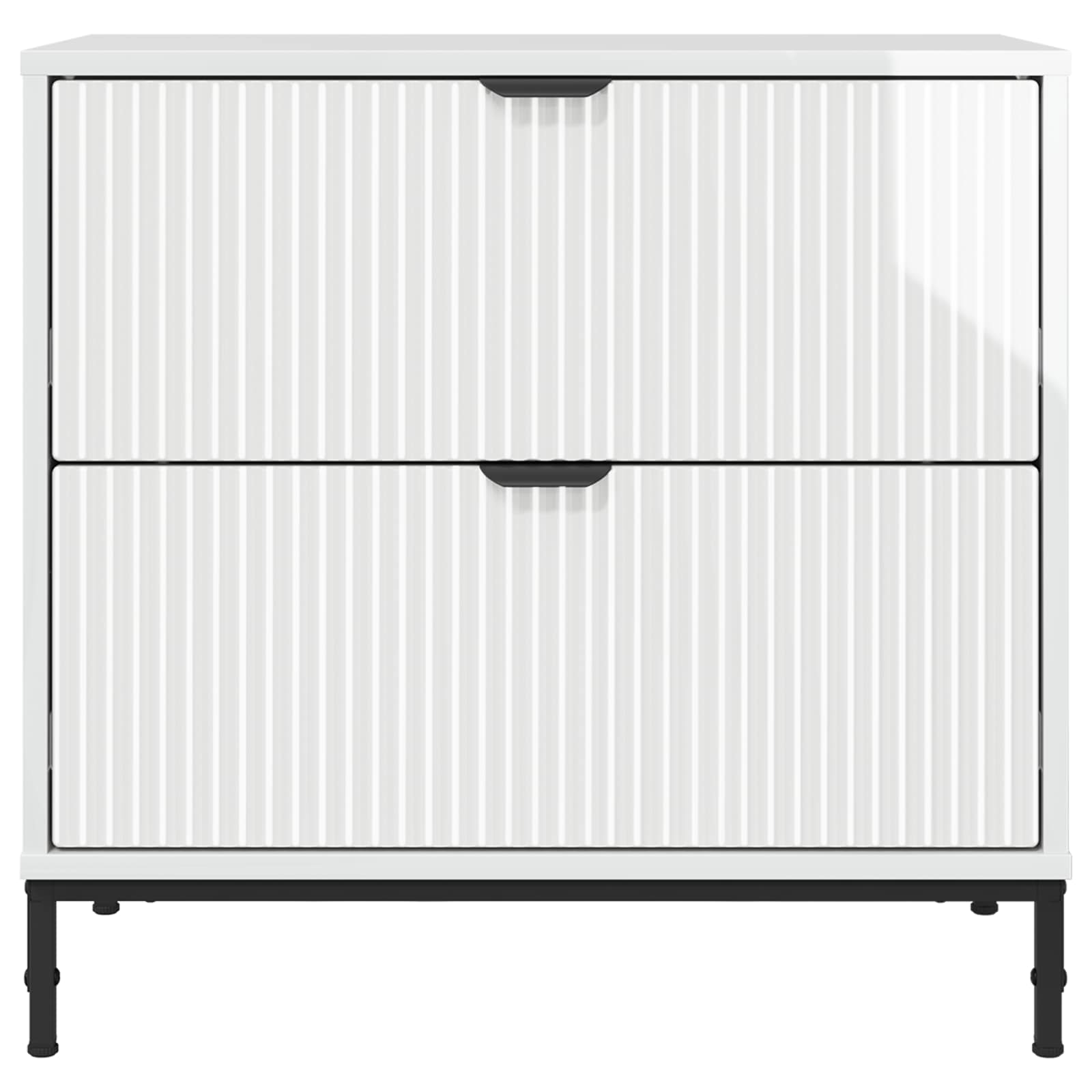 vidaXL Stolik nocny Biały na wysoki połysk 63.5 x 36 x 61 cm