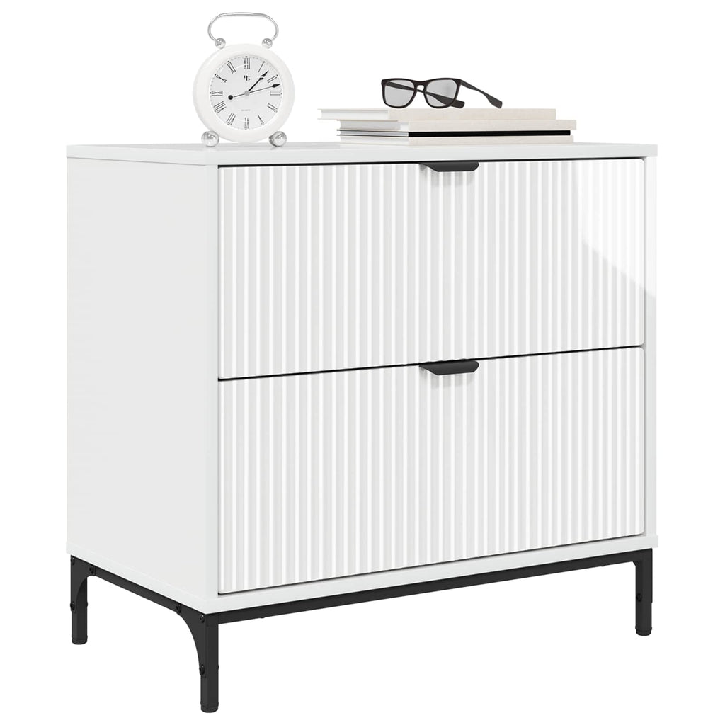 vidaXL Stolik nocny Biały na wysoki połysk 63.5 x 36 x 61 cm
