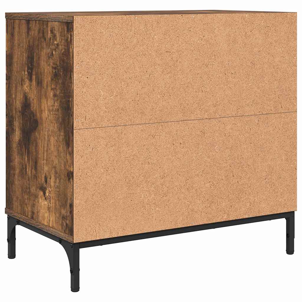 vidaXL Stolik nocny z szufladą Wędzony dąb 63.5 x 36 x 61 cm