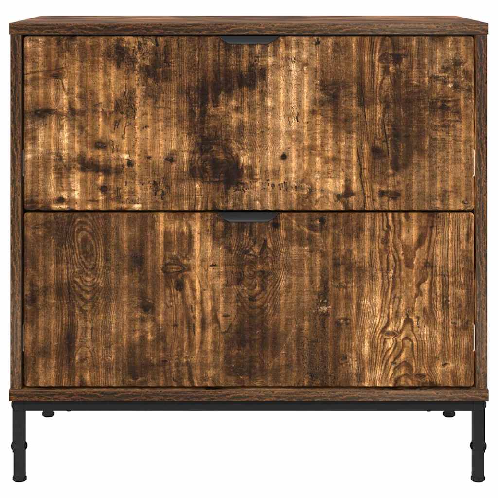 vidaXL Stolik nocny z szufladą Wędzony dąb 63.5 x 36 x 61 cm