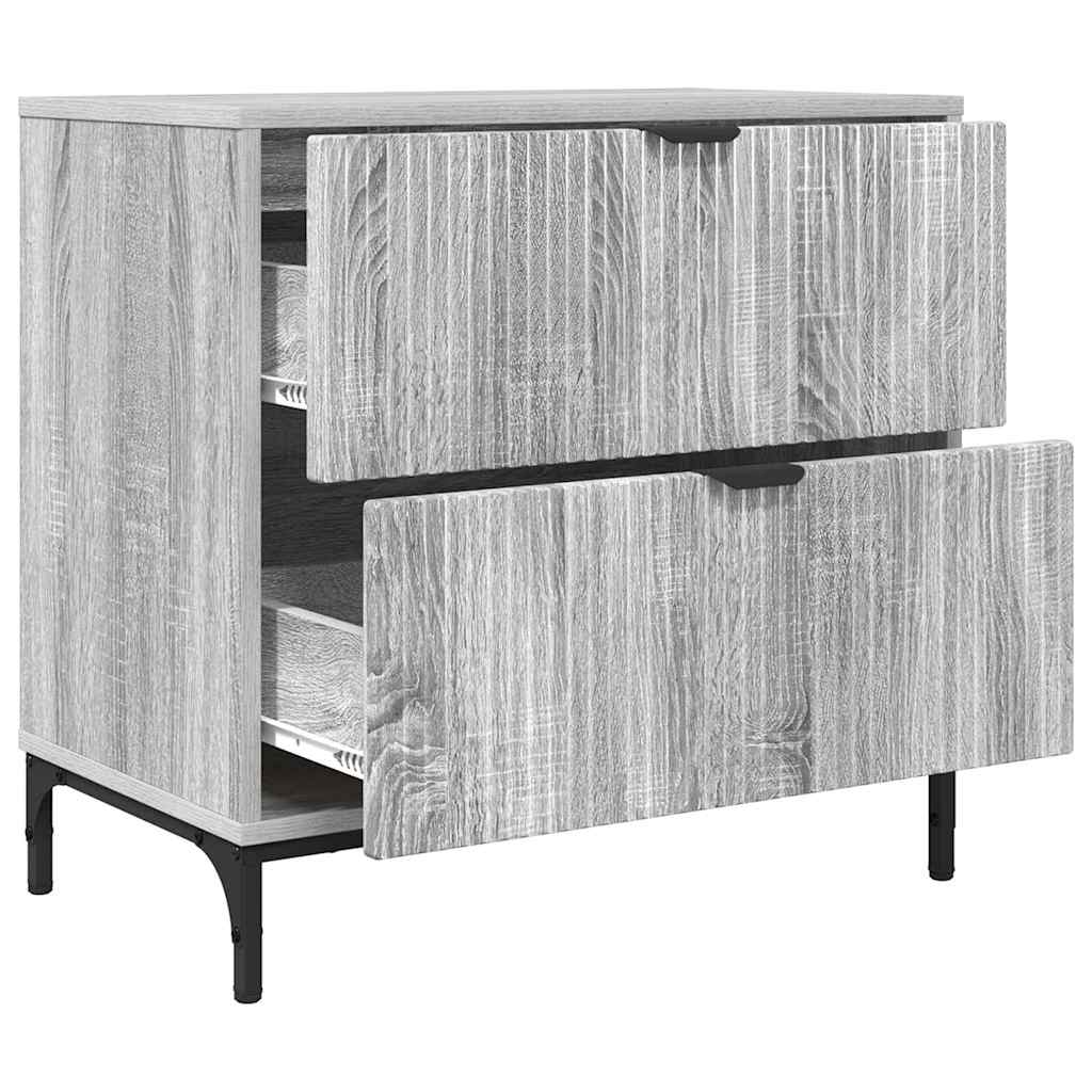 vidaXL Stolik nocny z szufladą Szary dąb sonoma 63.5 x 36 x 61 cm