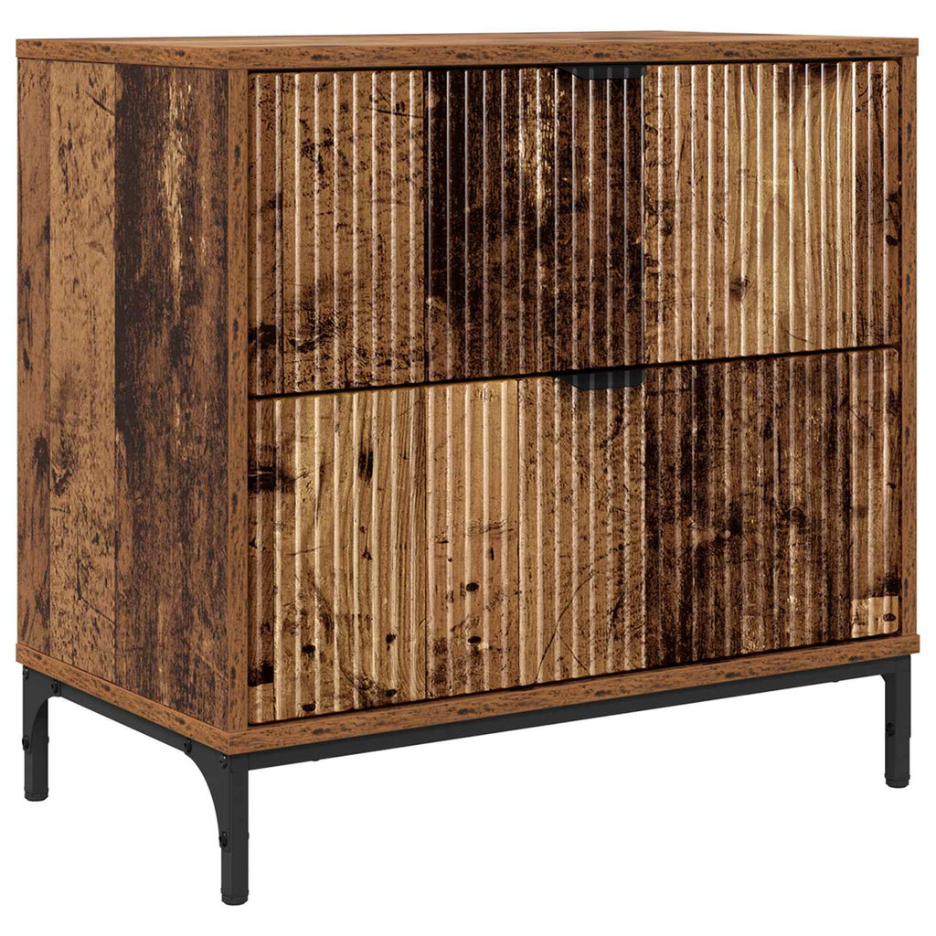 vidaXL Stolik nocny Stare drewno 63.5 x 36 x 61 cm Drewno inżynieryjne
