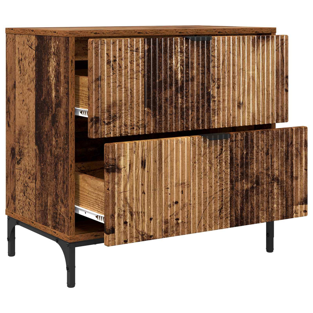 vidaXL Stolik nocny Stare drewno 63.5 x 36 x 61 cm Drewno inżynieryjne