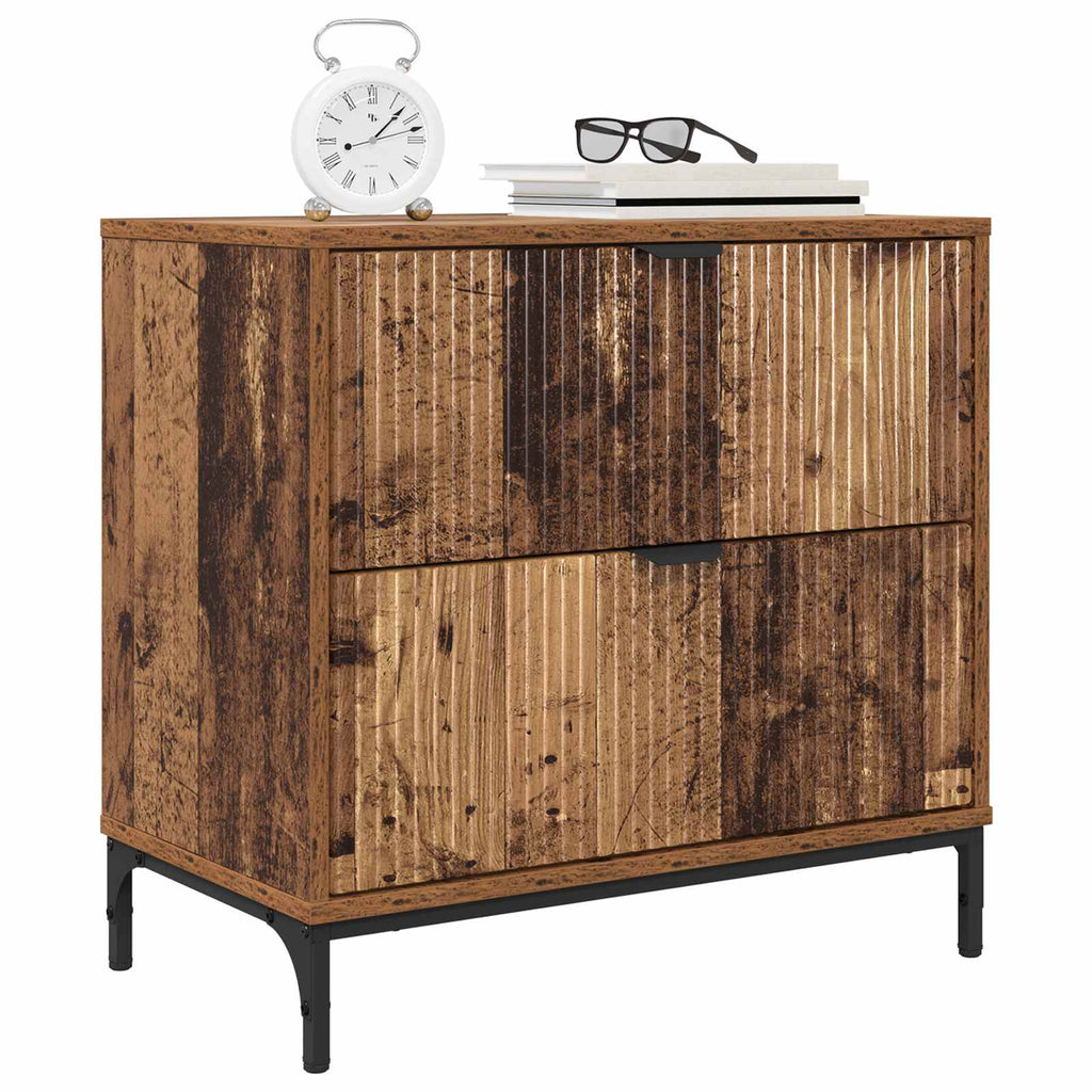 vidaXL Stolik nocny Stare drewno 63.5 x 36 x 61 cm Drewno inżynieryjne