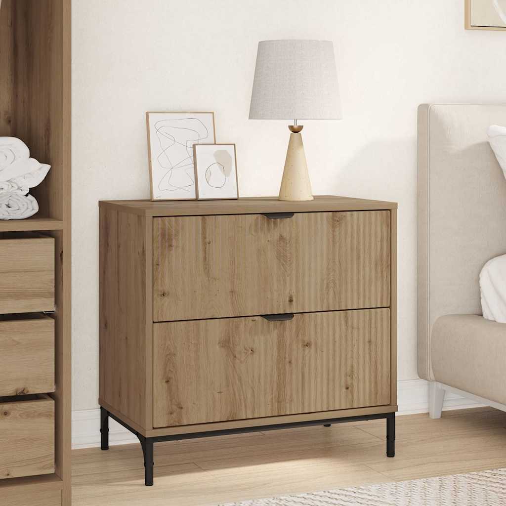 vidaXL Stolik nocny z szufladą dąb artisan 63.5 x 36 x 61 cm