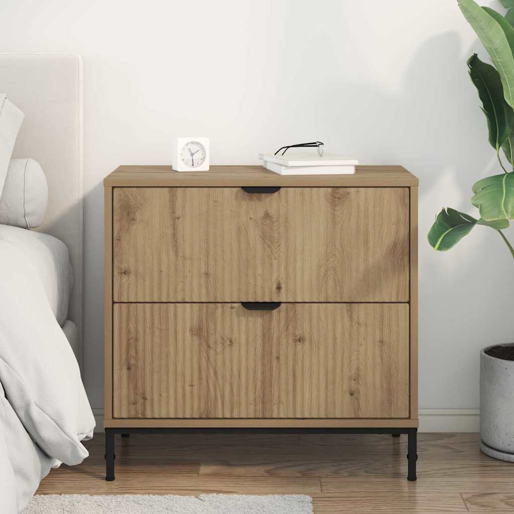 vidaXL Stolik nocny z szufladą dąb artisan 63.5 x 36 x 61 cm