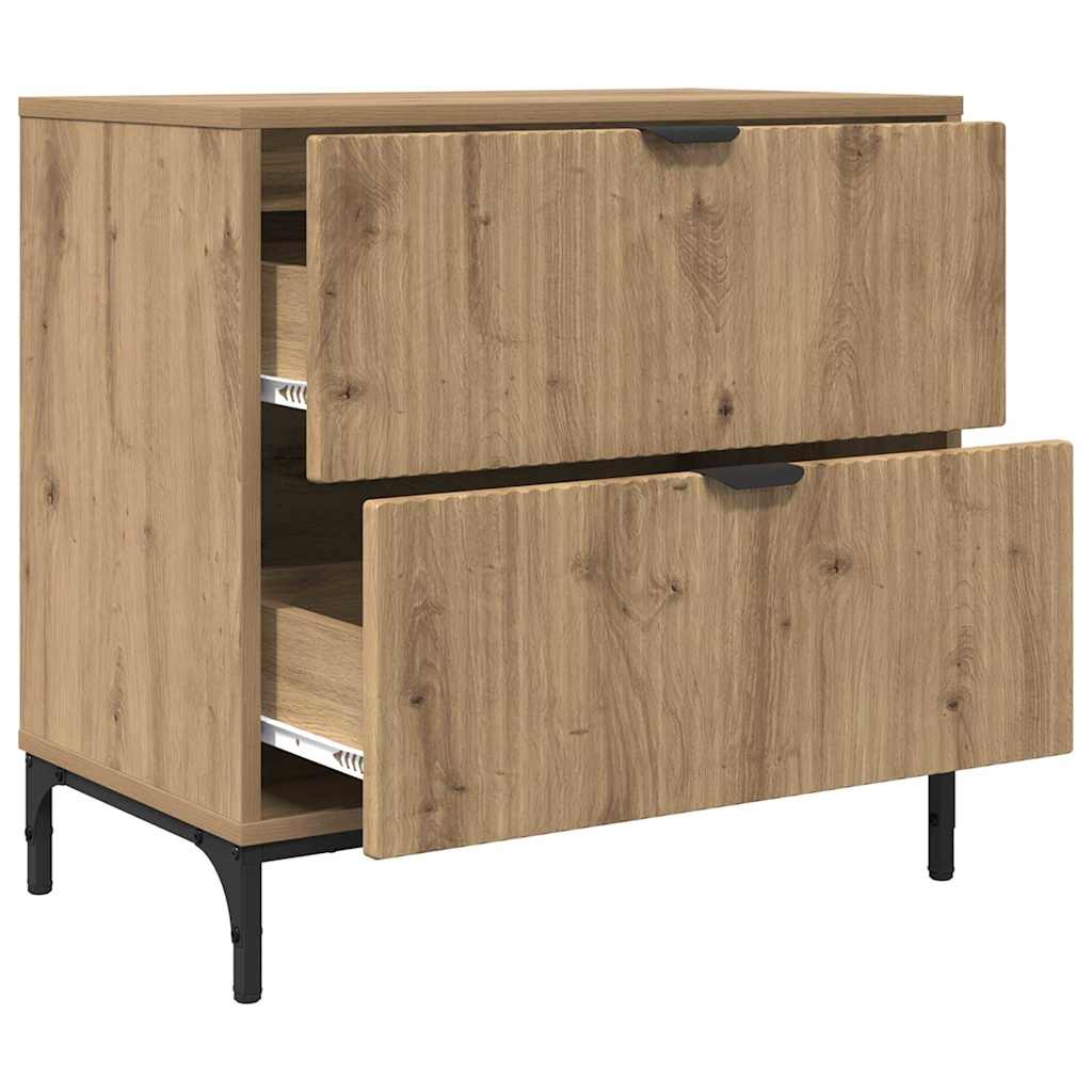vidaXL Stolik nocny z szufladą dąb artisan 63.5 x 36 x 61 cm