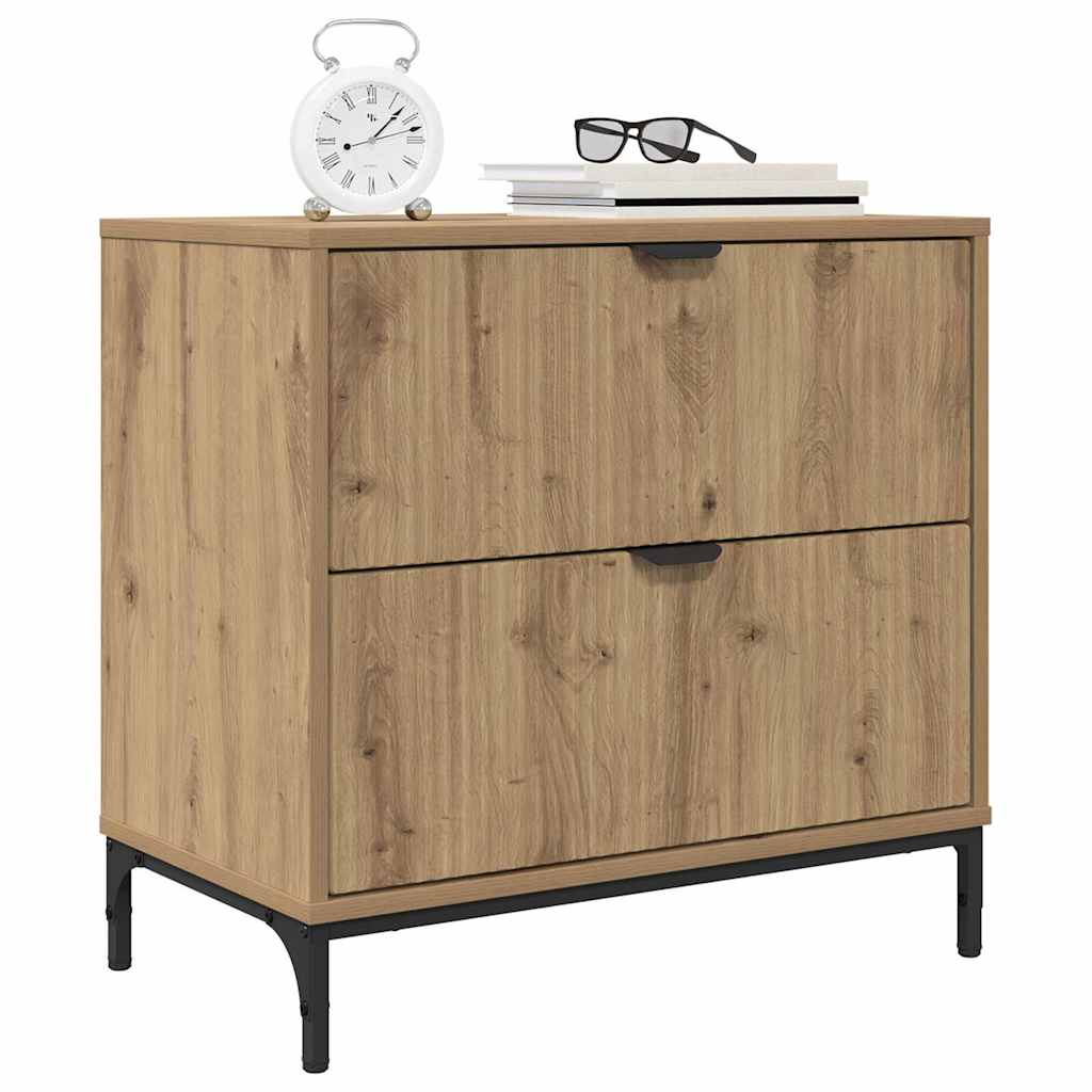vidaXL Stolik nocny z szufladą dąb artisan 63.5 x 36 x 61 cm