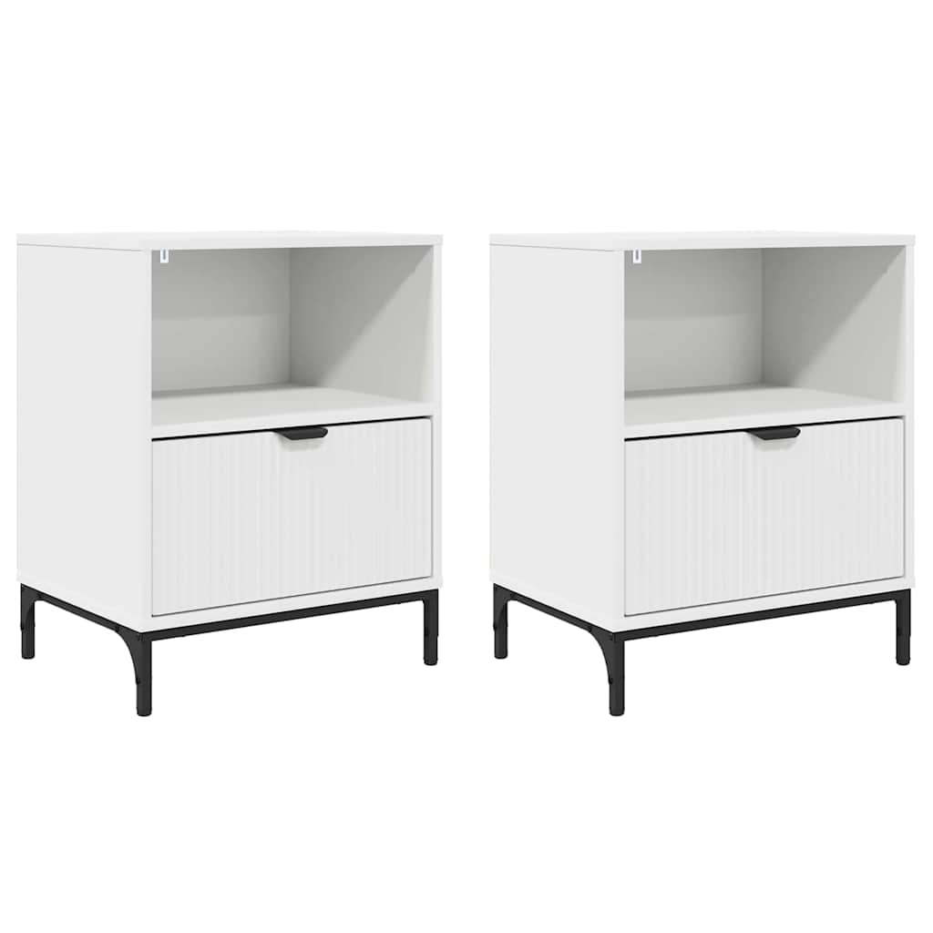 vidaXL Szafka Nocna z szufladą 2 pcs Biały 49 x 36 x 61 cm