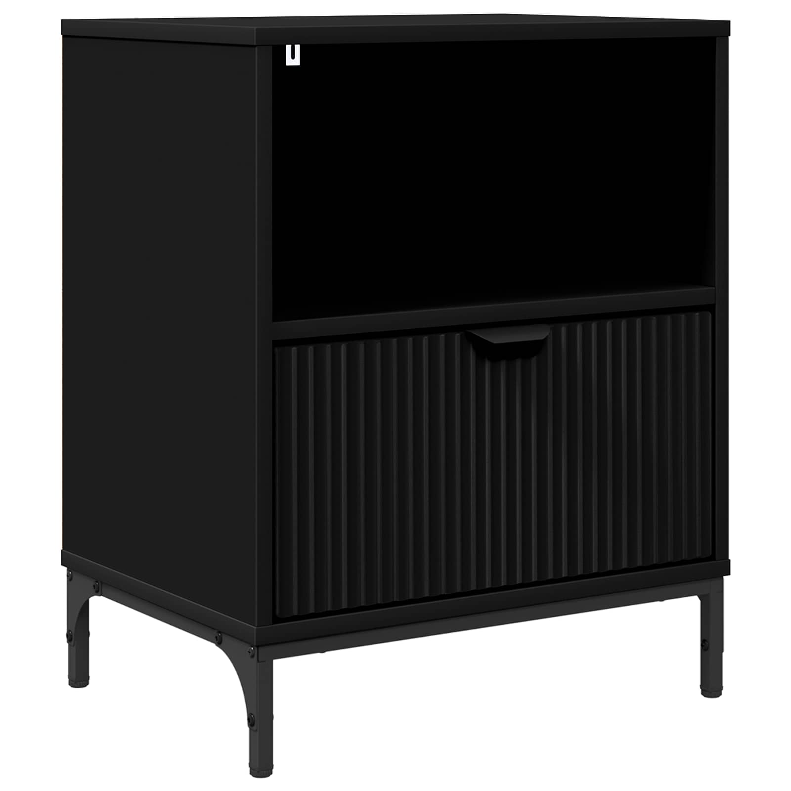 vidaXL Szafka Nocna Czarny 49 x 36 x 61 cm Drewno inżynieryjne