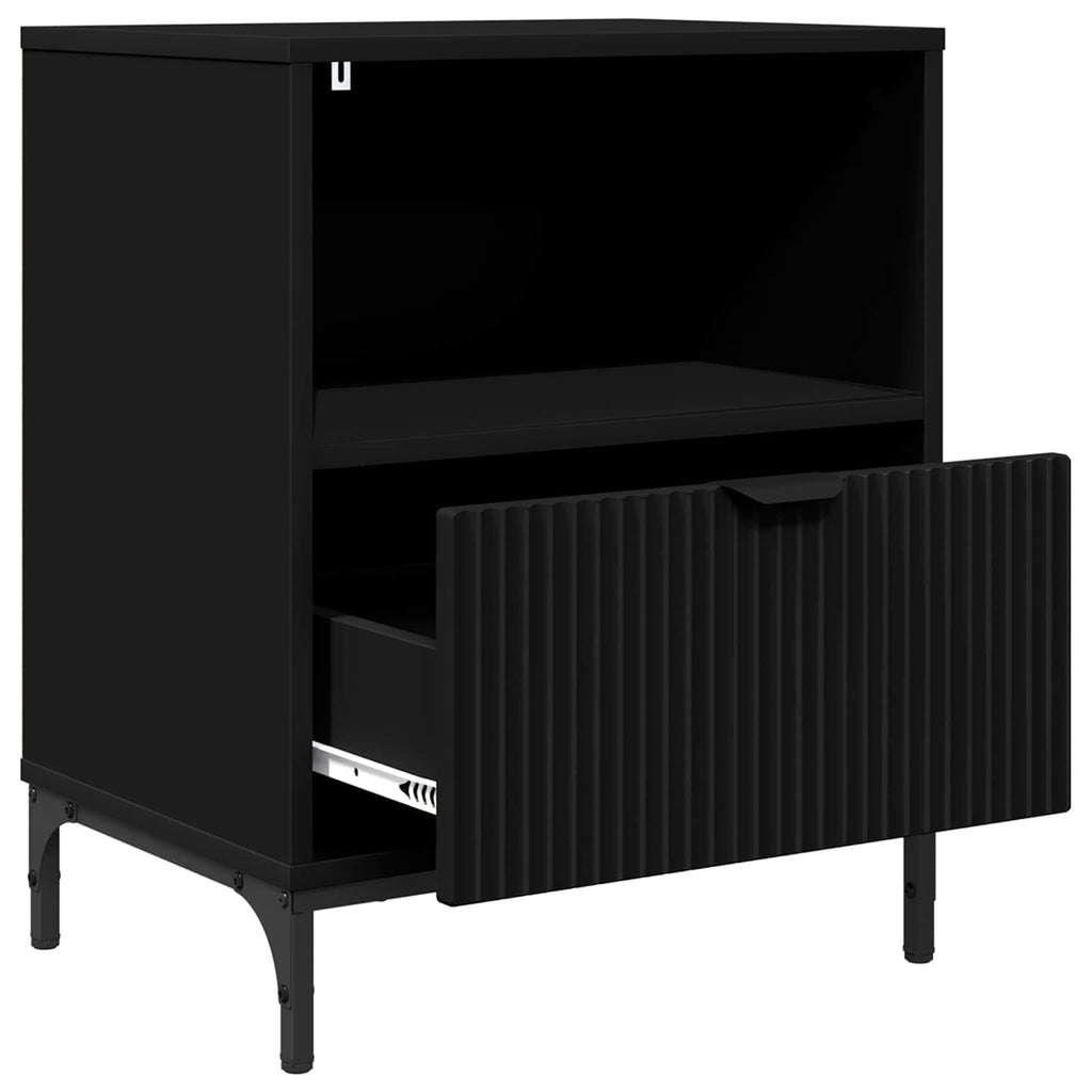 vidaXL Szafka Nocna Czarny 49 x 36 x 61 cm Drewno inżynieryjne