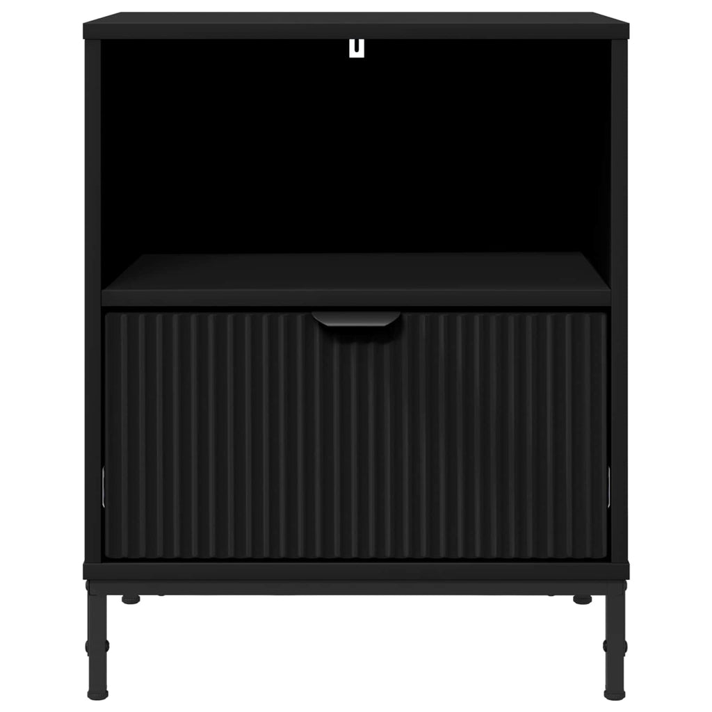vidaXL Szafka Nocna Czarny 49 x 36 x 61 cm Drewno inżynieryjne