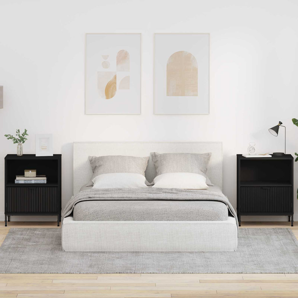 vidaXL Szafka Nocna 2 szt. Czarny 49 x 36 x 61 cm Drewno inżynieryjne
