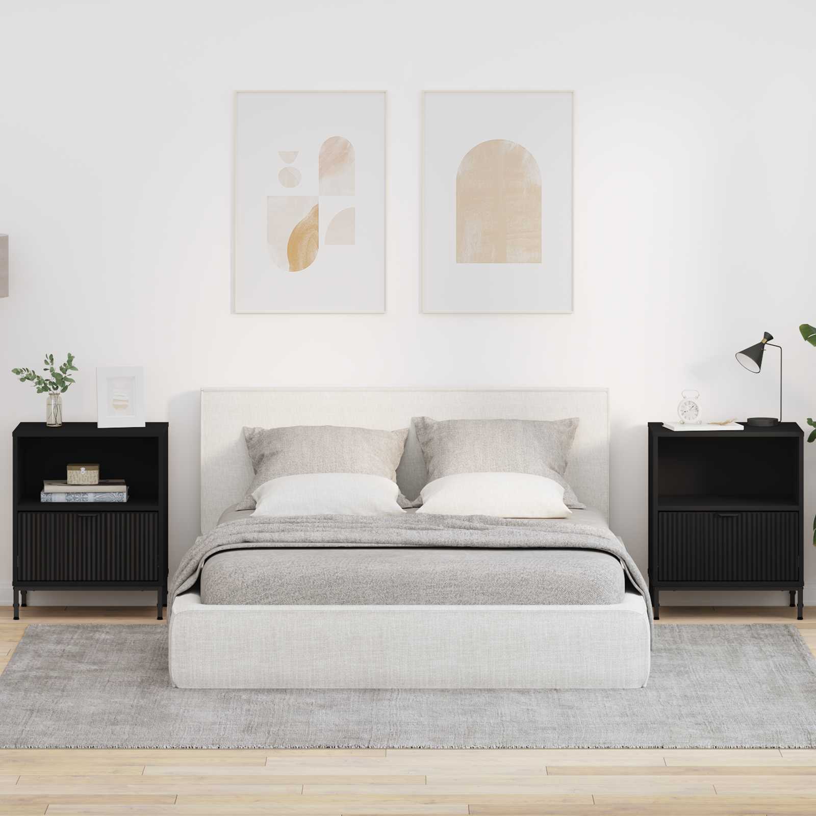 vidaXL Szafka Nocna 2 szt. Czarny 49 x 36 x 61 cm Drewno inżynieryjne