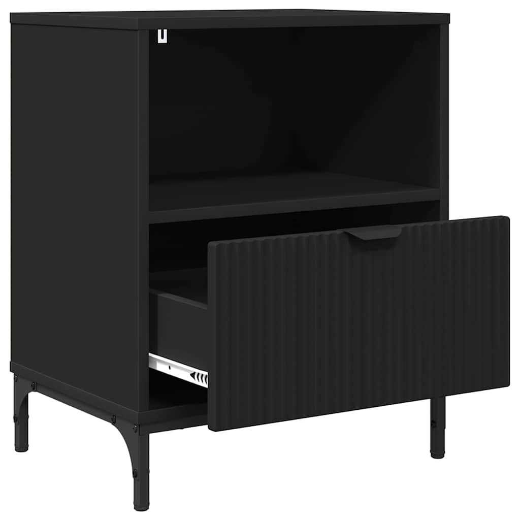 vidaXL Szafka Nocna z szufladą 2 pcs Czarny 49 x 36 x 61 cm