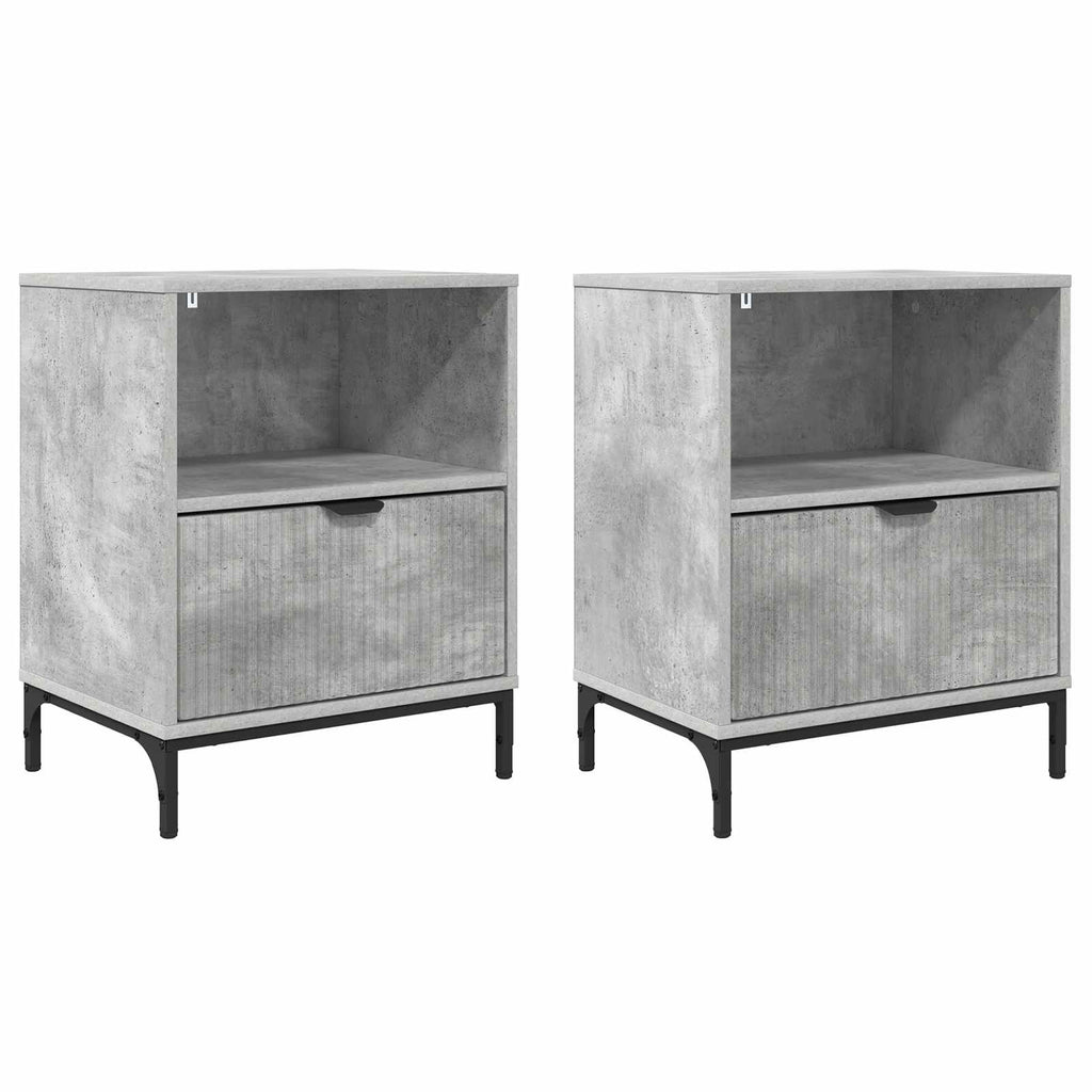 vidaXL Szafka Nocna 2 szt. Betonowy szary 49 x 36 x 61 cm