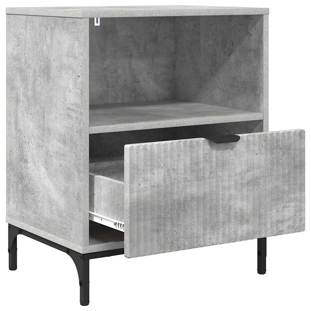 vidaXL Szafka Nocna z szufladą 2 pcs Betonowy szary 49 x 36 x 61 cm