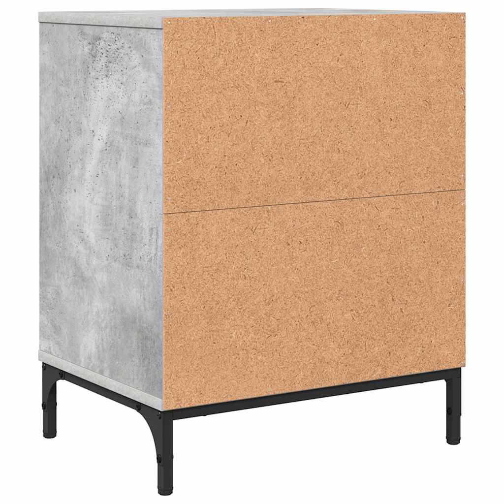 vidaXL Szafka Nocna z szufladą 2 pcs Betonowy szary 49 x 36 x 61 cm