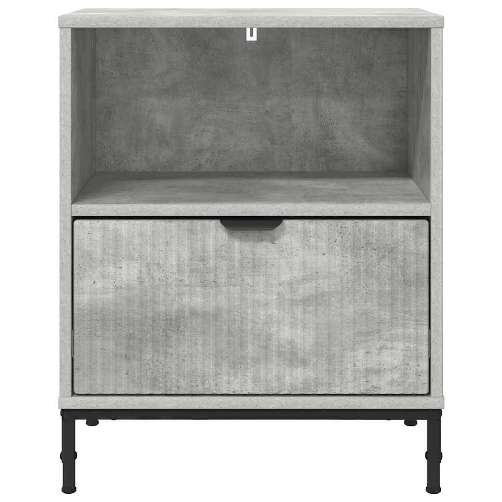 vidaXL Szafka Nocna z szufladą 2 pcs Betonowy szary 49 x 36 x 61 cm