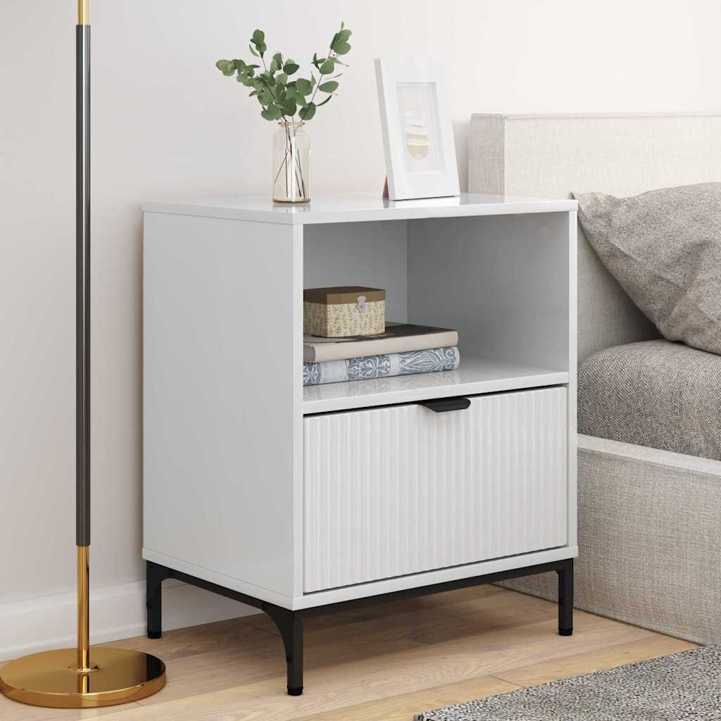 vidaXL Szafka Nocna 2 pcs Biały na wysoki połysk 49 x 36 x 61 cm