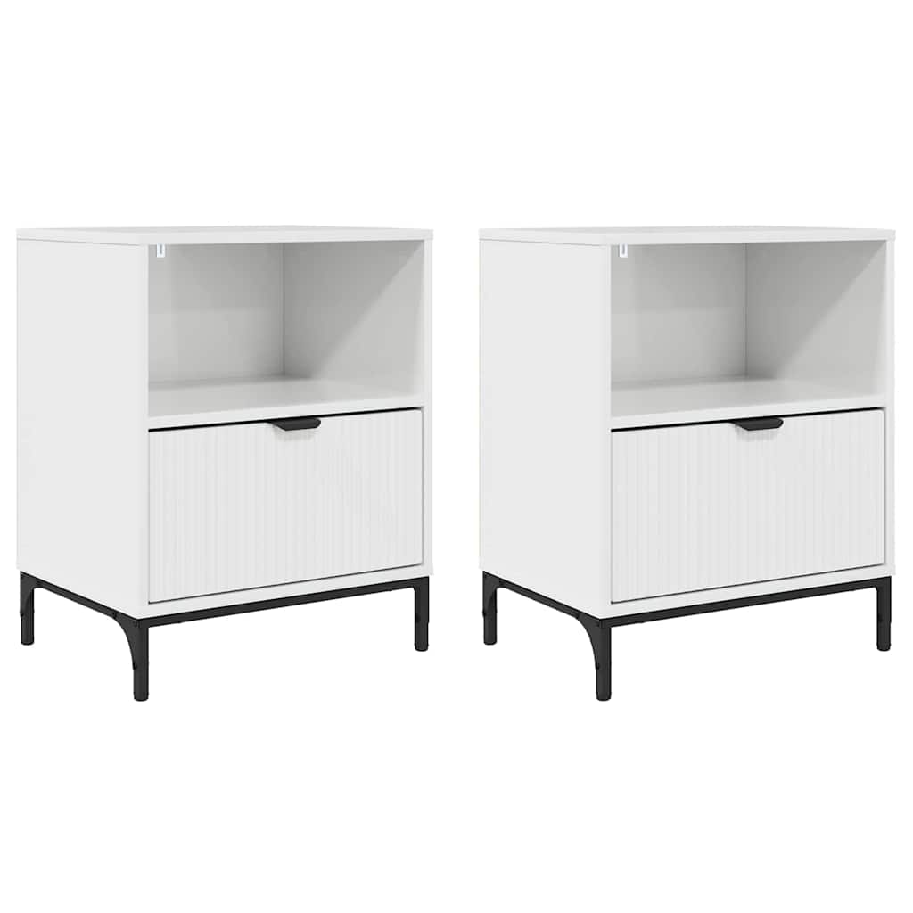 vidaXL Szafka Nocna 2 pcs Biały na wysoki połysk 49 x 36 x 61 cm