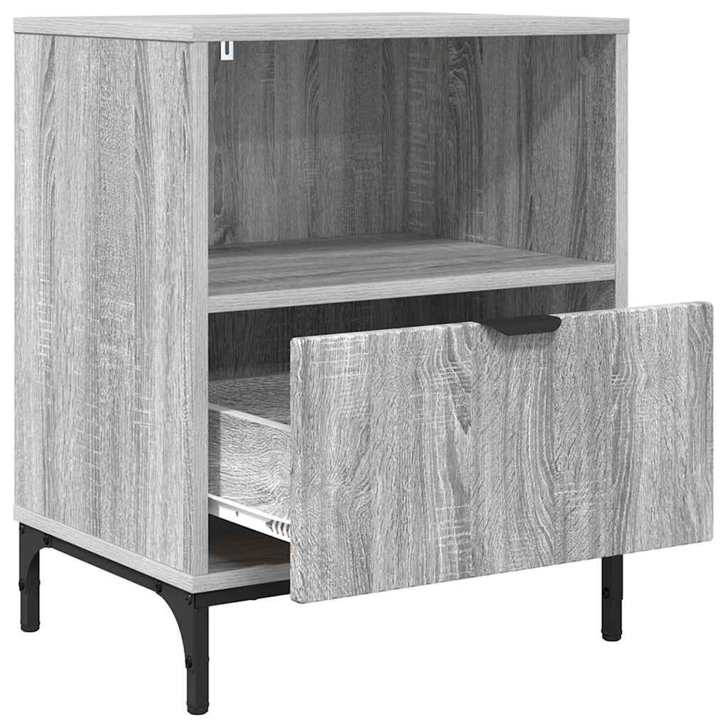 vidaXL Szafka Nocna z szufladą 2 pcs Szary dąb sonoma 49 x 36 x 61 cm