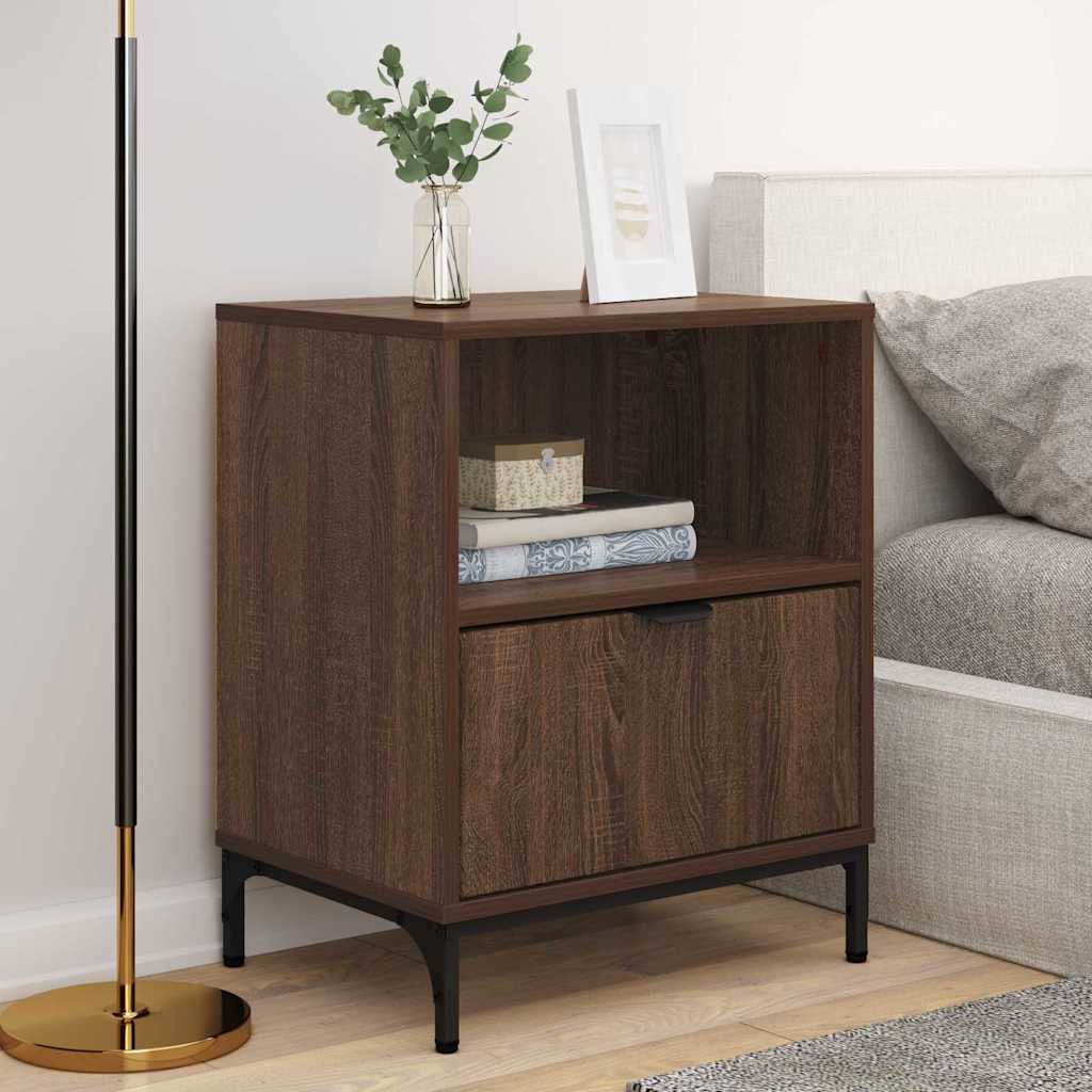 vidaXL Szafka Nocna z szufladą 2 pcs Brązowy dąb 49 x 36 x 61 cm