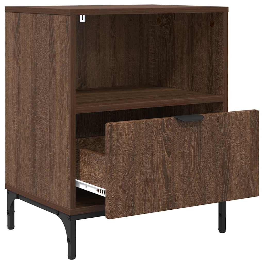 vidaXL Szafka Nocna z szufladą 2 pcs Brązowy dąb 49 x 36 x 61 cm