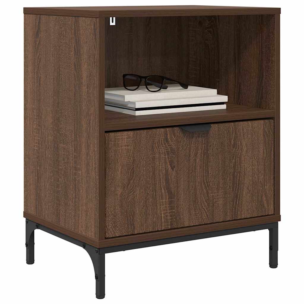 vidaXL Szafka Nocna z szufladą 2 pcs Brązowy dąb 49 x 36 x 61 cm