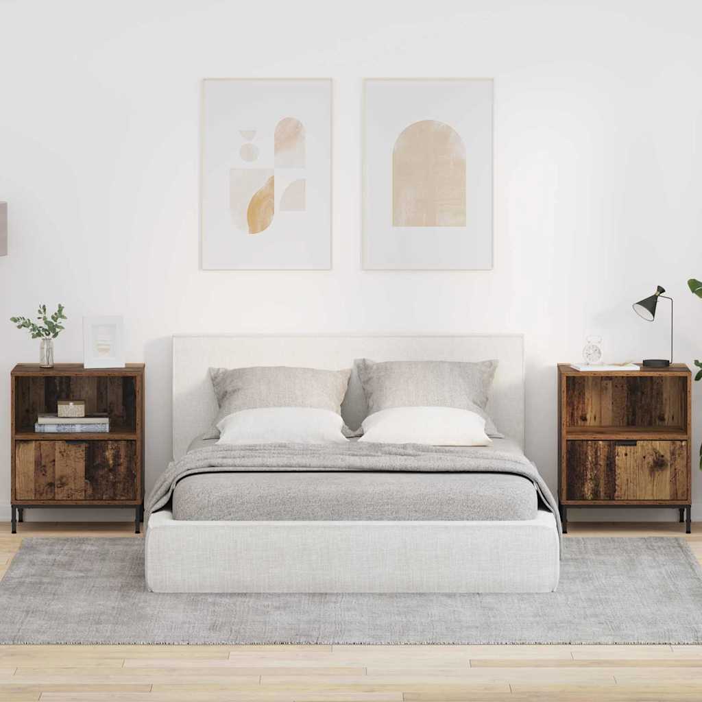 vidaXL Szafka Nocna z szufladą 2 pcs Stare drewno 49 x 36 x 61 cm