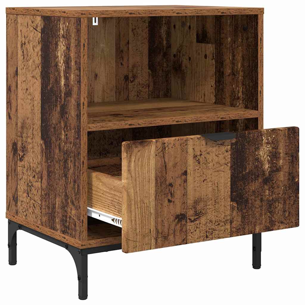 vidaXL Szafka Nocna z szufladą 2 pcs Stare drewno 49 x 36 x 61 cm
